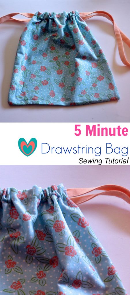 5 Minute Drawstring Bag Sewing Tutorial On The Cutting Floor 