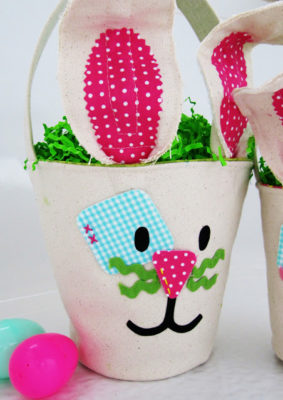 Canvas Bunny Easter Buckets