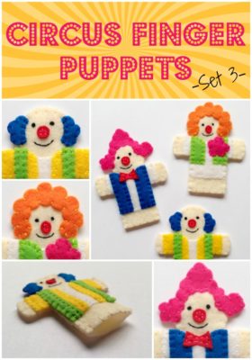 Circus Finger Puppets - Set 3 - Clowns