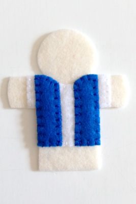 circus finger puppet - blue vest