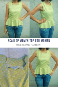 SCALLOP WOVEN TOP FOR WOMEN FREE PDF SEWING PATTERN
