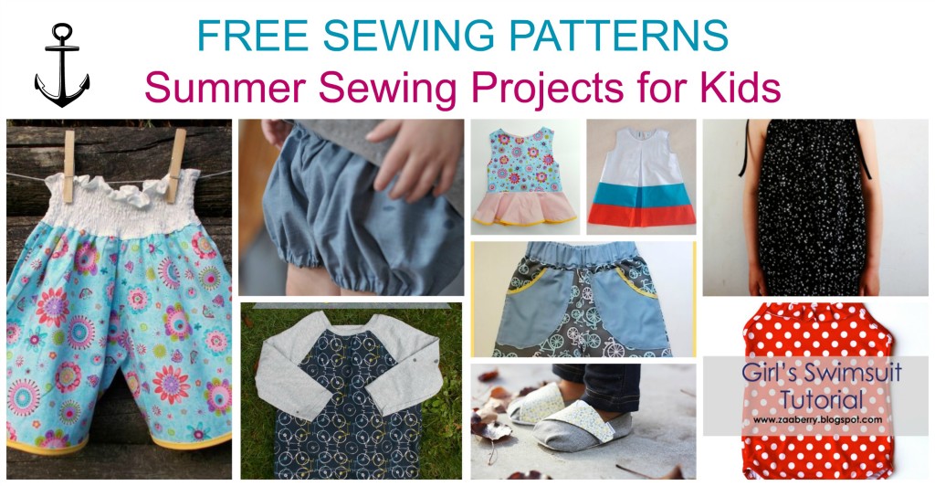 Free Sewing Patterns:  Easy projects for Kids Summer Outfits