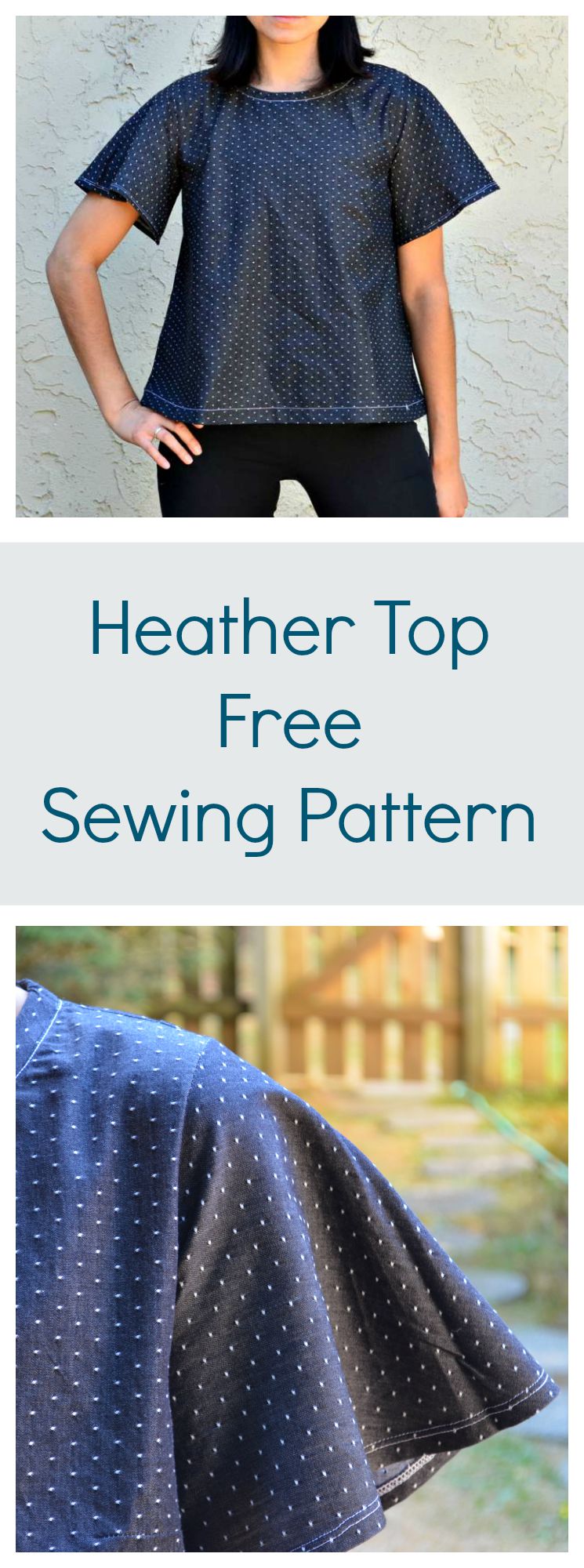 free top pattern, free sewing pattern, heather top pattern, flared top pattern