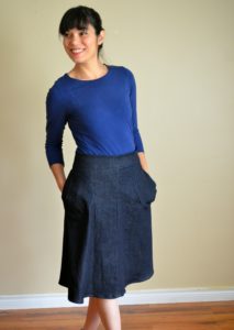 A-Line skirt Free Sewing Pattern: Learn how to make an easy DIY A-line skirt with a step by step sewing tutorial and easy printable PDF sewing pattern