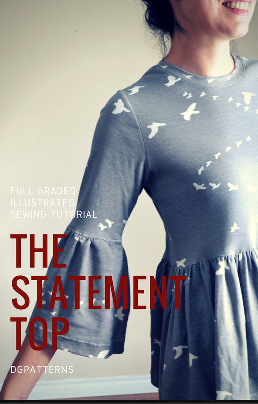 FULL Printable Sewing Pattern: The Statement Sleeves Top