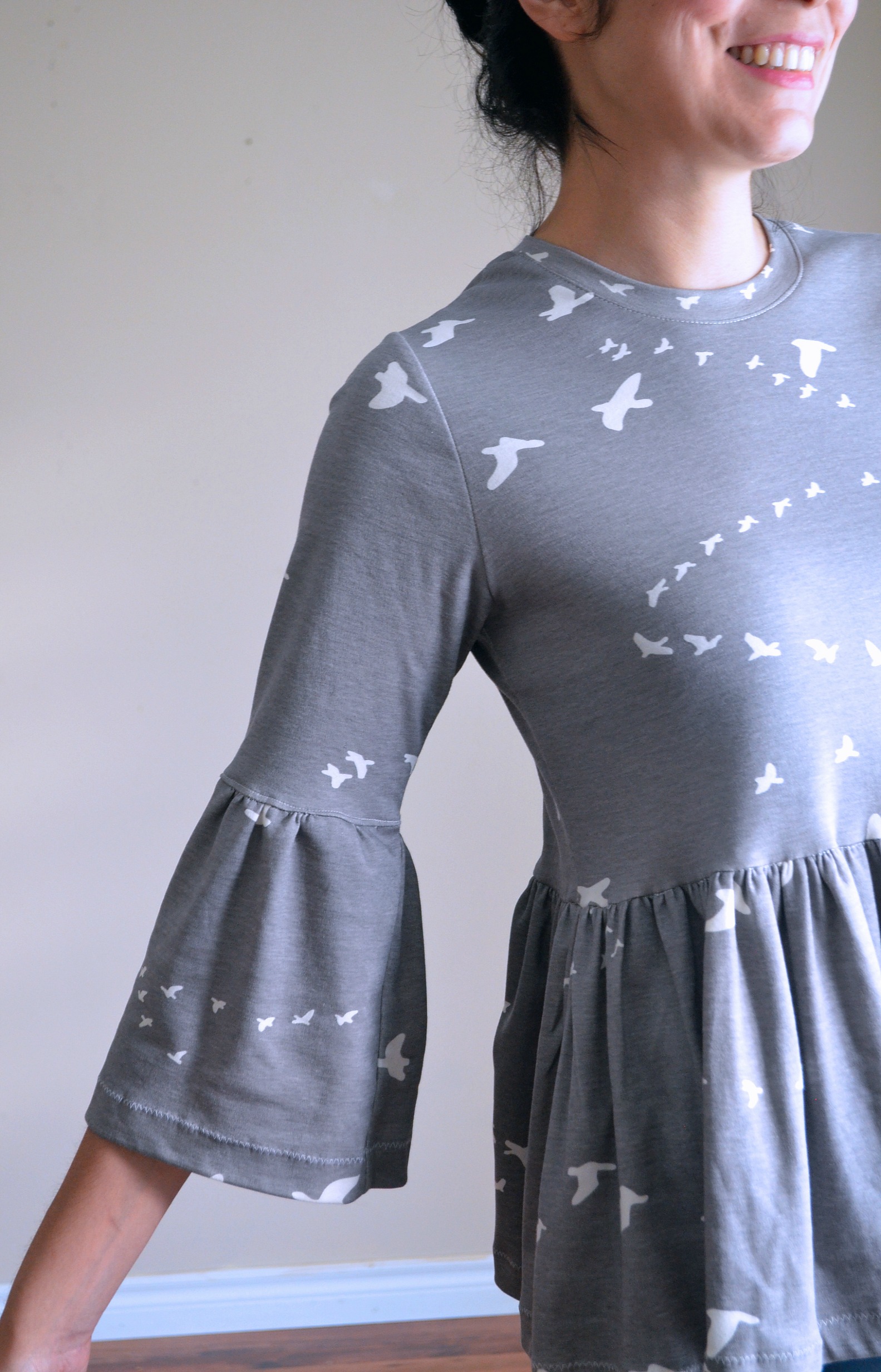 Easy DIY Flared sleeves Top Free Printable Pattern - On the Cutting