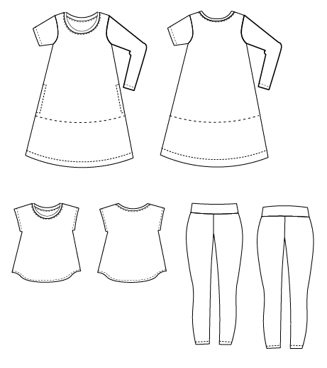 Fully Graded Swing Dress, Top, Tunic and Leggings Pattern | On the ...