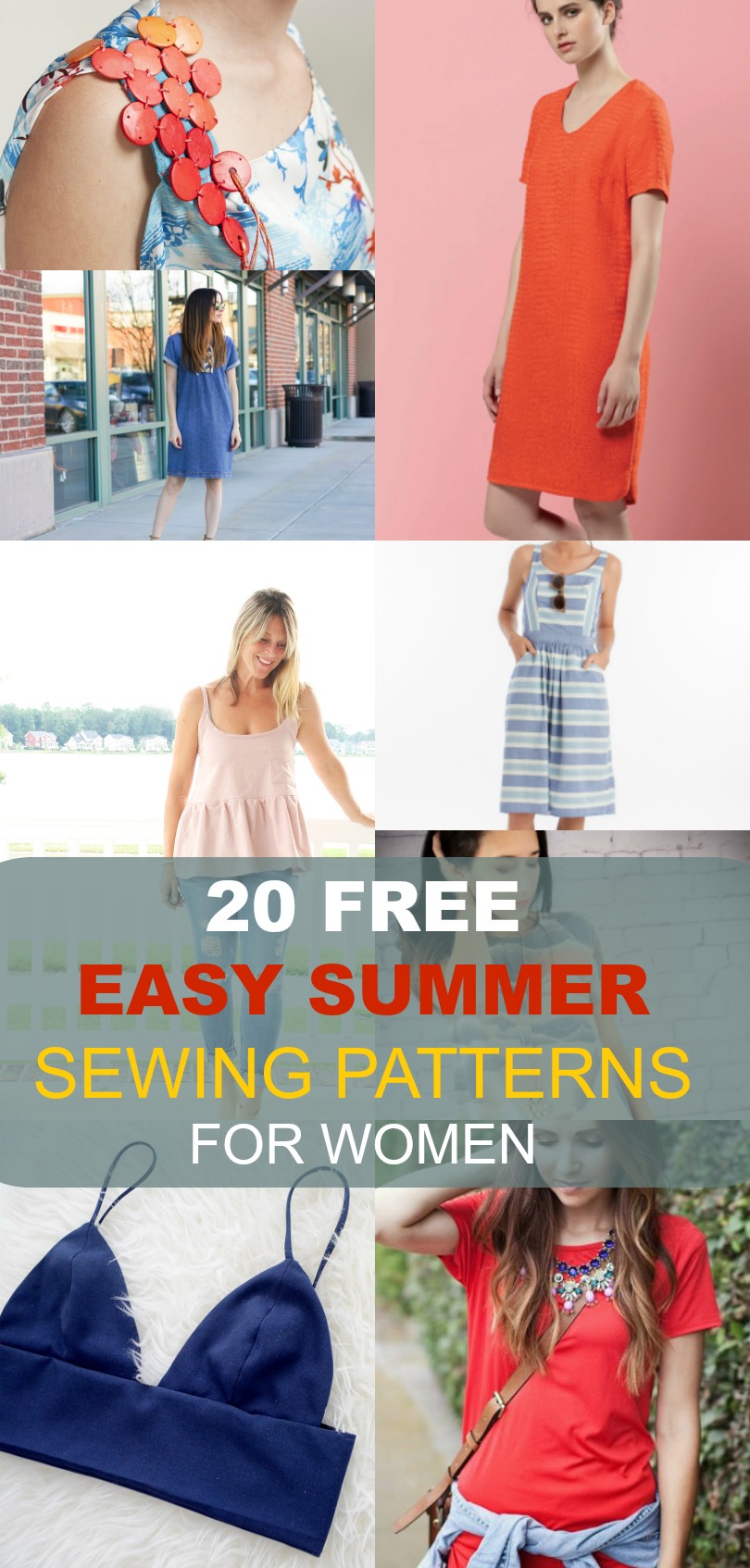 FREE SEWING PATTERNS: 20 Easy Summer Patterns for Women