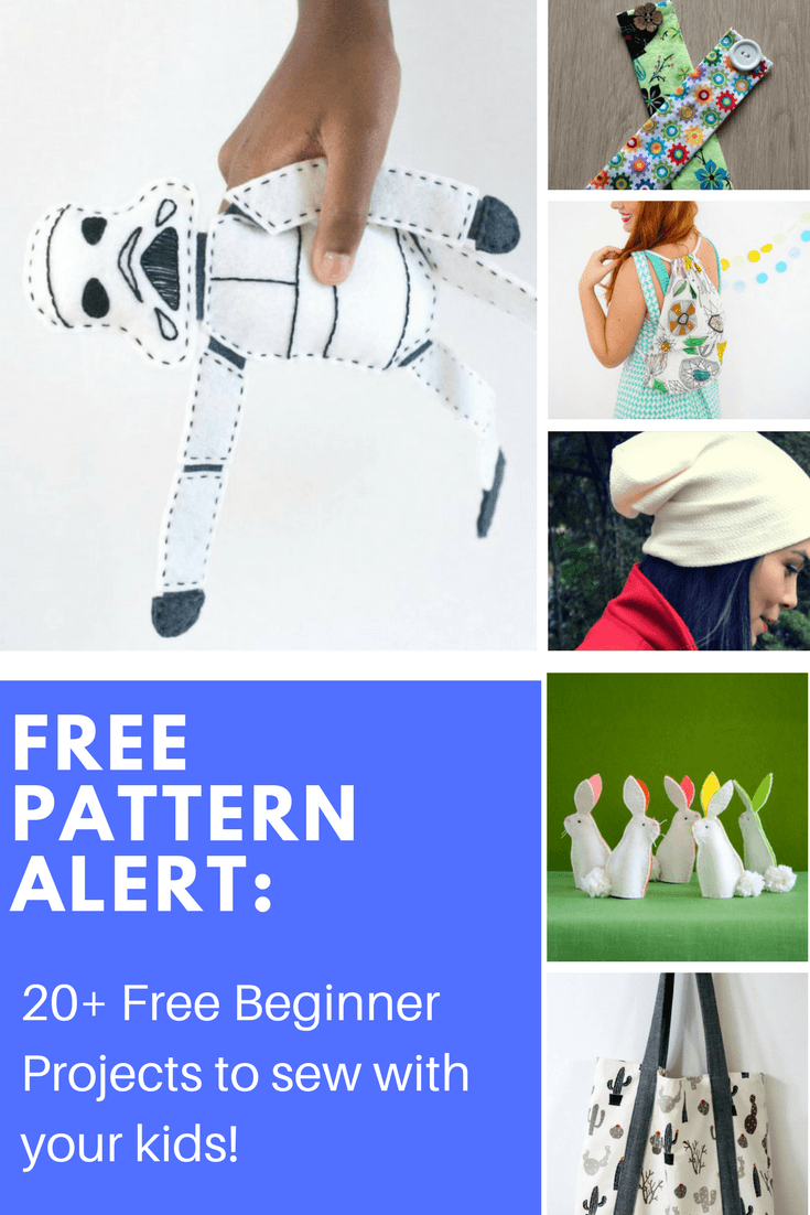FREE PATTERN ALERT: 20+ Free Beginner Projects to sew with your kids!