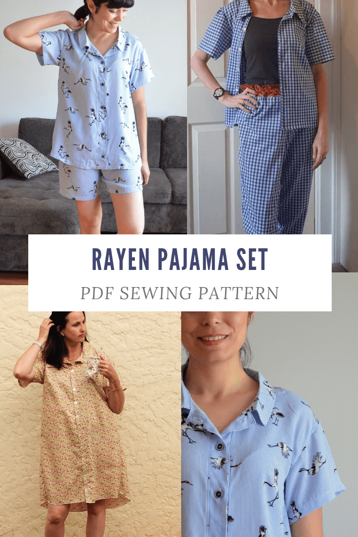 NEW PATTERN FOR SALE:  The Rayen Pajama Set PDF sewing pattern
