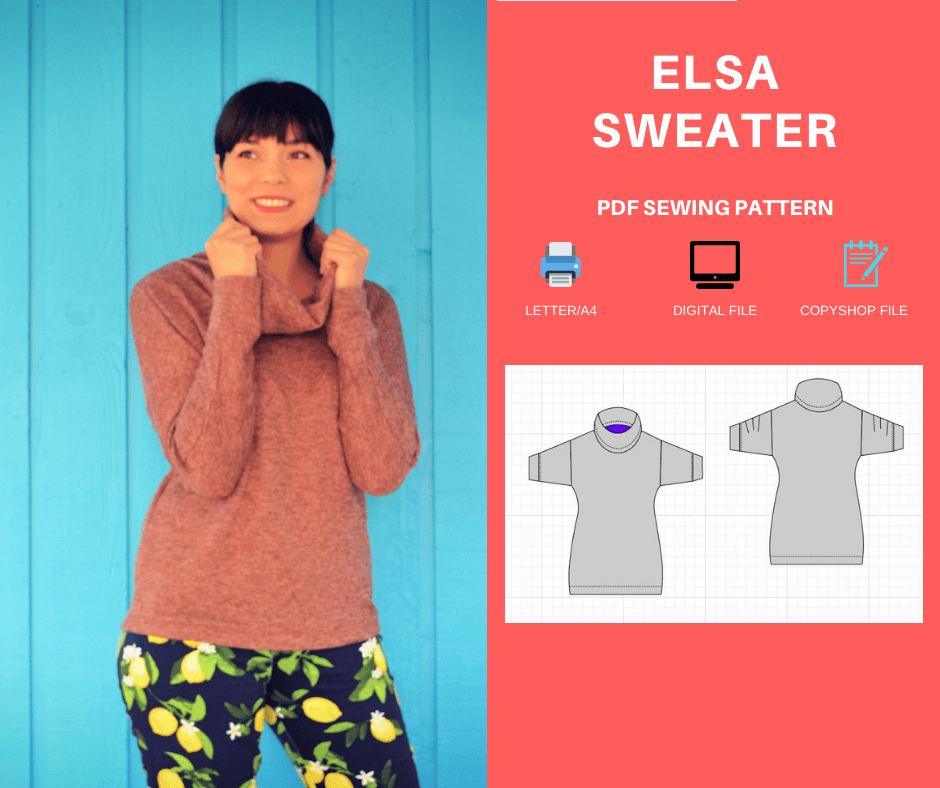 NEW PATTERN FOR SALE: The Elsa Sweater PDF sewing pattern and sewing tutorial