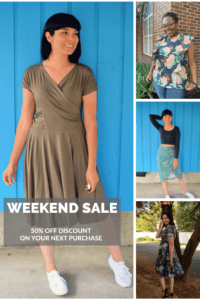STORE WIDE SALE: Purchase any fabric and PDF sewing pattern with a 50% OFF discount
