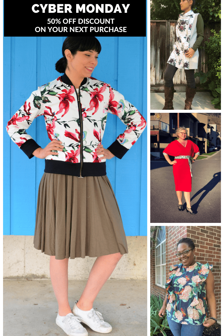 CYBER MONDAY! Purchase any pattern and fabric with a 50% OFF discount