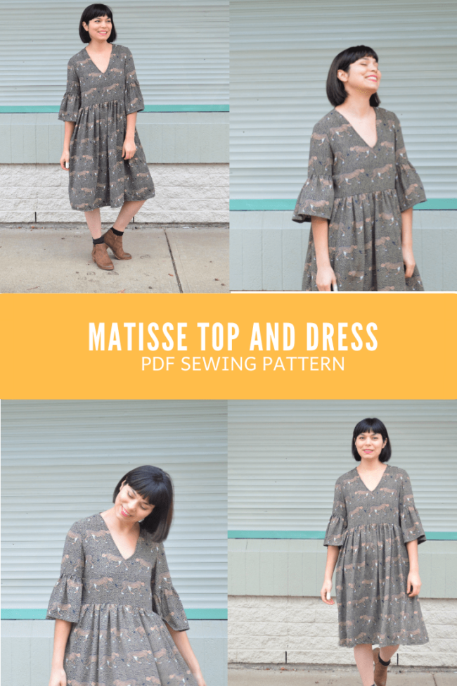 Matisse Top and Dress PDF sewing pattern | On the Cutting Floor ...
